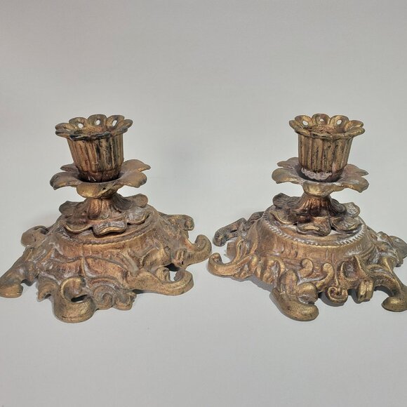 Vintage Pair of Candle Holders - Picture 3 of 13